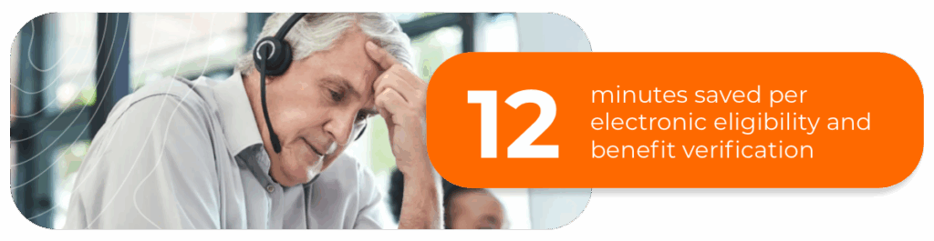 12 minutes saved per electronic eligibility and benefit verification