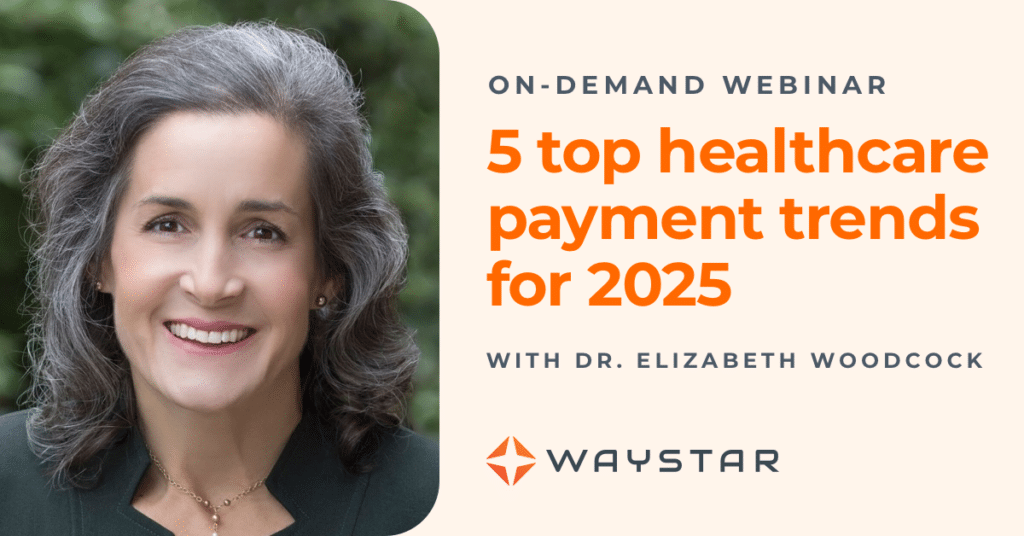 Dr. Elizabeth Woodcock headshot discusses the 5 top healthcare payment trends for 2025 including telemedicine and medicare reimbursement rate.
